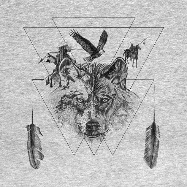 THE SPIRIT OF THE WOLF by KARMADESIGNER T-SHIRT SHOP